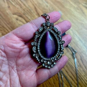 Long Necklace with Beautiful purple stone